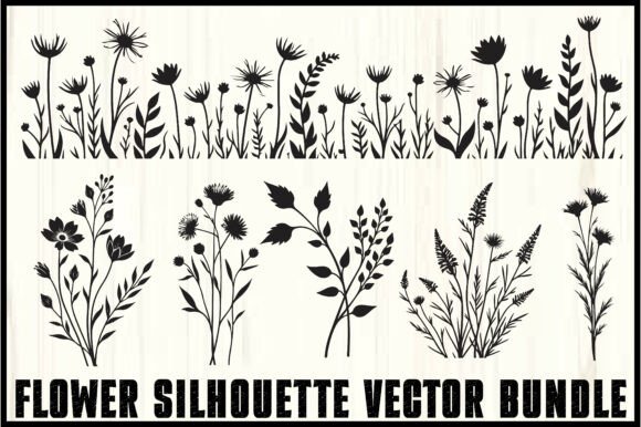 Download Wild Flower Silhouette Vector Set - Vector Collection