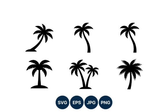 Download Palm Tree Silhouette Vector Set - Vector Collection