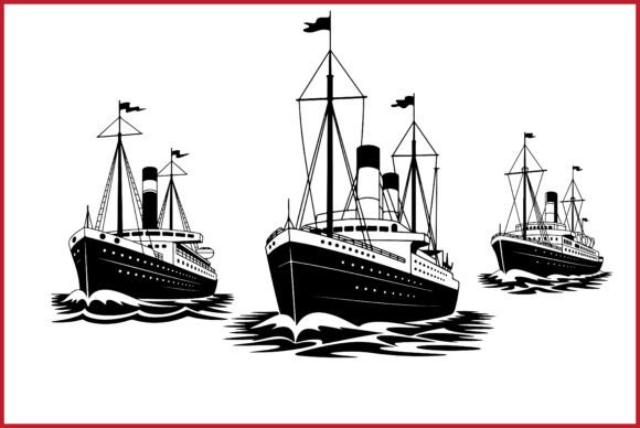 Download Vintage Ship Vector Design Set - Vector Collection